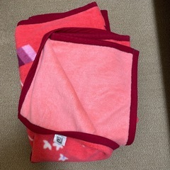 （話し合い中）毛布 赤 はながら花柄の画像