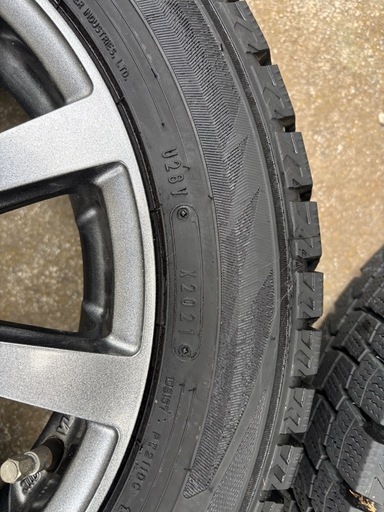 【取引中】2021年製　バリ山スタッドレス中古 155/65R14 社外アルミホイール付き ムーヴ　