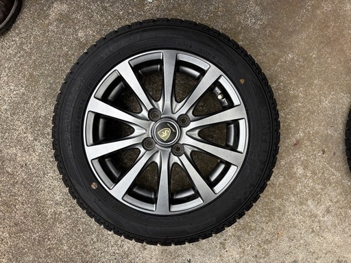 【取引中】2021年製　バリ山スタッドレス中古 155/65R14 社外アルミホイール付き ムーヴ　