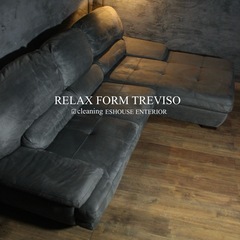 エスハウスインテリア⭕️ジモ現金特価　首都圏送無料〜TEREVISO24万トレビソ スモール レザテクス カウチソファ　の画像