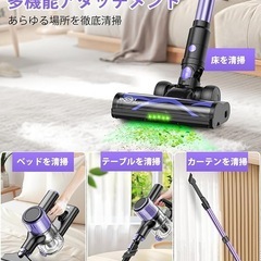 掃除機 コードレス 【55000pa超強力吸引・55分連続稼働・自立式】 コードレス掃除機 2WAY 3段吸引力 伸縮型の画像