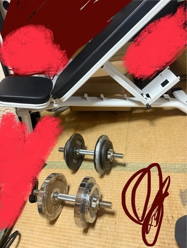 インクラインベンチ　と ダンベル
