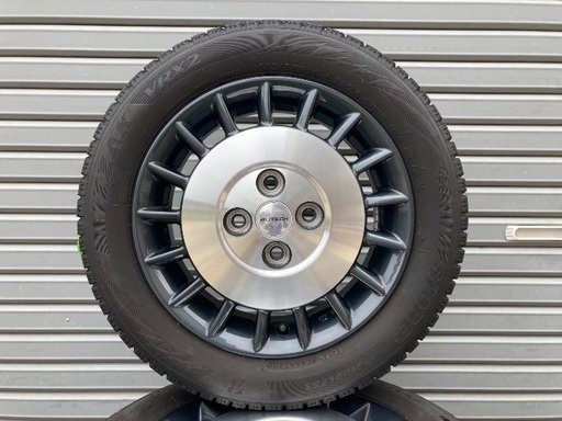 No.124スタットレスタイヤ155/65/14 4H PCD100 アルミ付4本セット