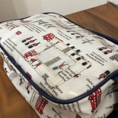 通園バッグ ロンドン ホワイト ブルー　チェック 内布 おしゃれ 保育園 幼稚園の画像