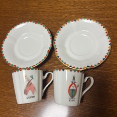 アダム＆イブのコーヒーカップ＆ソーサー　　の画像