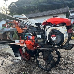 クボタ 管理機 TS700W 培土器付 正・逆転ロータリー　ハンドル上下回転　耕運機 家庭菜園　最大6.2馬力　畝立て Wタイヤ 土あげ 溝上げ　揚土　畝上げ　培士　溝掘り　跳ね上げ 宮崎　簡易始動動画ありの画像