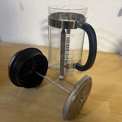 美品 フレンチプレス コーヒープレス BODUM風 約600ml｜一度使用のみ｜ステンレス×耐熱ガラスの画像