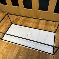 500円！大理石調ローテーブル｜アイアン脚・長方形｜約120×60×38cm｜美デザイン／車で引取推奨｜南堀江 3,000円の画像