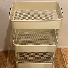 キッチンワゴン　ベビーワゴン　収納　ラック　アイボリー　の画像