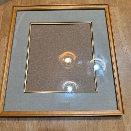 御色紙額 木製 金縁付き 約41×38.5