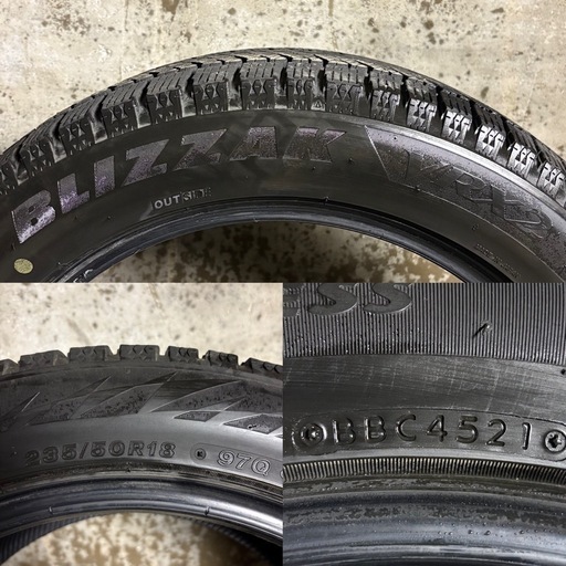 B-41 タイヤ 中古 
BRIDGESTONE STUDLESS BLIZZAK VRX2 235/50R18