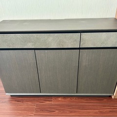 未使用 ニトリ サイドボード セーラル3 CHN-GY キッチン収納棚 キャビネット 幅120×奥行39.5×高さ80(cm)の画像