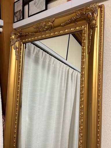 アンティーク調 バロックスタイル 金色全身鏡