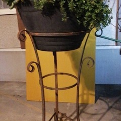 多肉植物と花台の画像