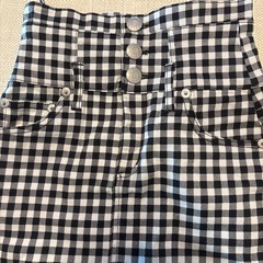 ギンガムチェック タイトスカート ハイウエストの画像