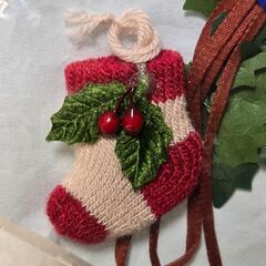 ホーリーリボンピック Xmas 靴下 ミニチュア 飾り オーナメント 昭和レトロの画像