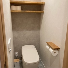 お手洗いアクセントクロス貼らさせてください🔥の画像