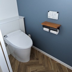 お手洗いアクセントクロス貼らさせてください🔥の画像