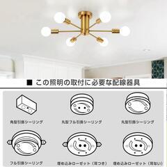 シーリングライト 6灯 6~12畳 E26口金 LED電球対応 リビング 北欧の画像