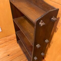 アンティーク 木製ラック シェルフ クサビ棚 本棚 飾り棚 和モダン レトロの画像