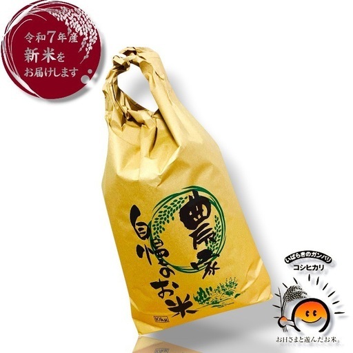 ② 令和7年度茨城県産コシヒカリ！生産農家です新米出来上がりました10キロ入り100%コシヒカリ