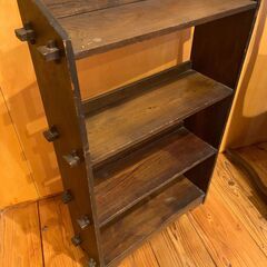 アンティーク 木製ラック シェルフ クサビ棚 本棚 飾り棚 和モダン レトロの画像