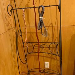 アイアンラック ペットリード ハンガー アンティーク調 ブラック ディスプレイの画像