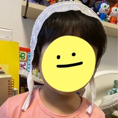 ※お譲り先決定※【無料で差し上げます】【新品】海外製品　ホワイトレース　バブーシュカ/ベビー キッズ　ヘアアクセの画像