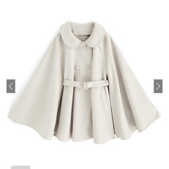 ベルト付きケープコート アイボリーの画像