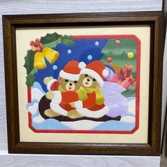 クリスマス　クマ額縁２枚の画像