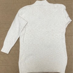 海外製品　ホワイト　ハイネックニットチュニック / 肉厚　フリーサイズ　雪の結晶の画像