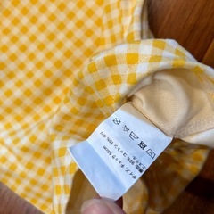 韓国子供服　黄色　チェック　ロンパース　60 70　の画像