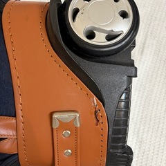 PGM キャディバッグ キャスター付き ネイビー×ブラウン 美品 雨カバー付の画像