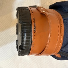 PGM キャディバッグ キャスター付き ネイビー×ブラウン 美品 雨カバー付の画像