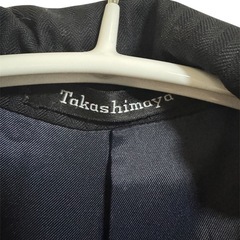 【タカシマヤ】ダークブルー ストライプ ビジネスジャケットの画像