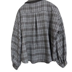 【イング】グレー系チェック Mサイズ テーラードジャケットの画像