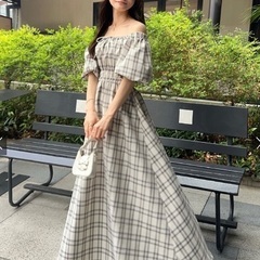 新品未使用　タグ付き　チェックワンピース　肩だし　オフショルダー　2w a yの画像