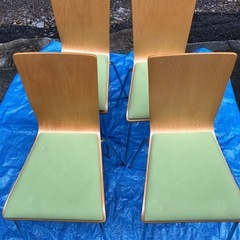 プライウッドチェア4脚セット 木製椅子アールエフヤマカワの画像