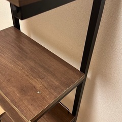 本棚ラック木目調三段棚の画像