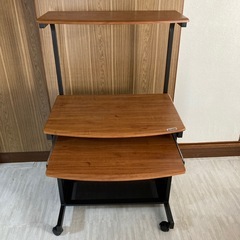 ウッド　アイアン　パソコンラックの画像