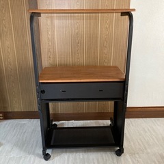 ウッド　アイアン　パソコンラックの画像