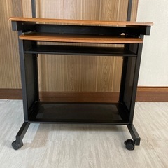 ウッド　アイアン　パソコンラックの画像