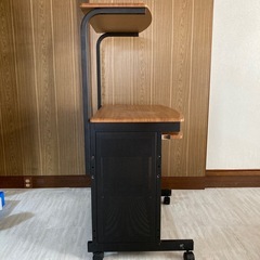 ウッド　アイアン　パソコンラックの画像