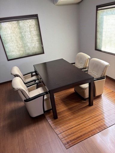 ダイニングこたつ、椅子4脚セット