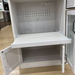 A-362【リユースのサカイ野々市店】ジモティ来店特価‼ レンジ台 レンジラック ホワイト クリーニング済みの画像