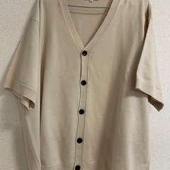 【美品】MONO-MART ボリュームニットルーズ半袖カーディガンの画像