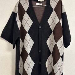 美品】MONO-MARTボリュームニットルーズ半袖カーディガンの画像