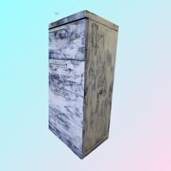 チェスト　引き出し　クラック塗装（素人ペイント）の画像