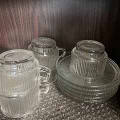 透明ガラス　カップ&ソーサーの画像