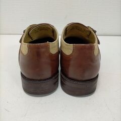 美品  ケネスコール Kenneth Cole New York メンズ 革靴 ブラウン ベージュ モンクストラップ US7 25cm MADE IN ITALY 美品 箱なし　251017-2Tの画像